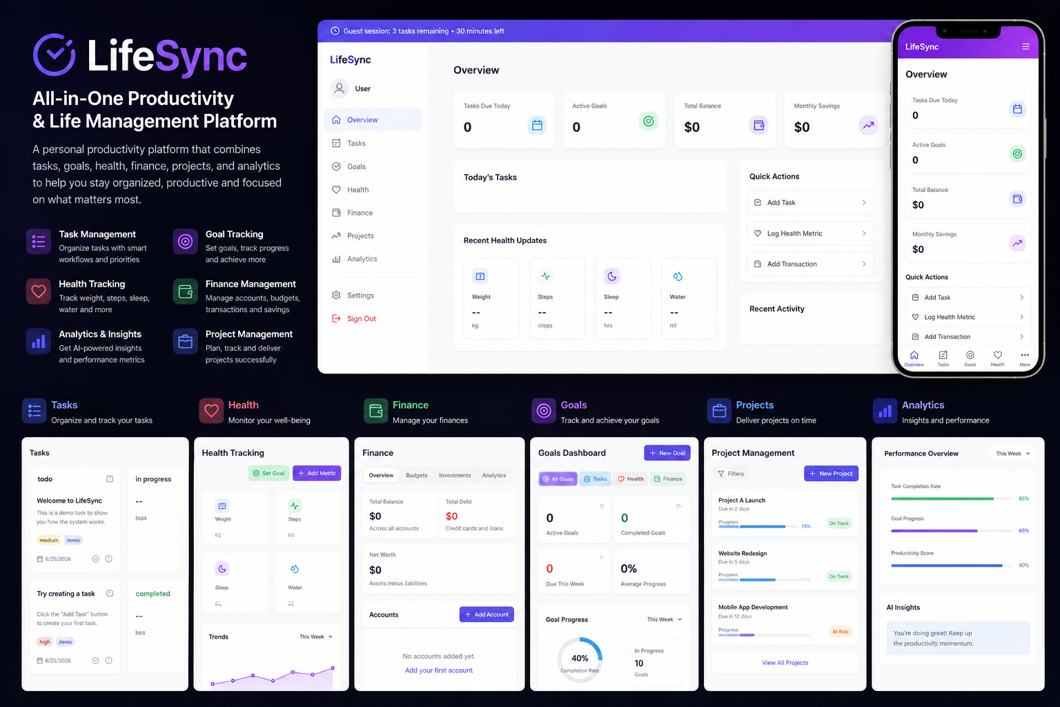Analytics & Task Management Application